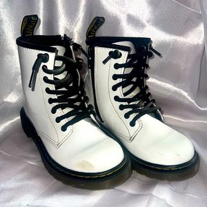 White Patent Dr. Martens boots Unisex